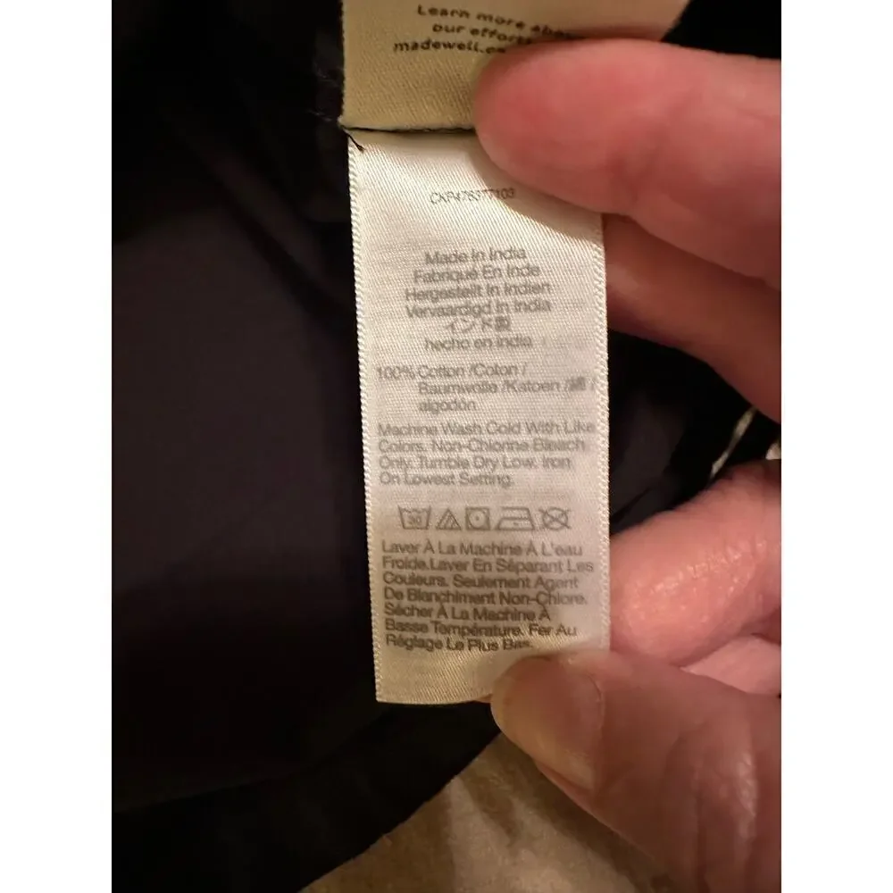 Madewell Poplin Puff Sleeve Cut Out Crop Top Size XXS